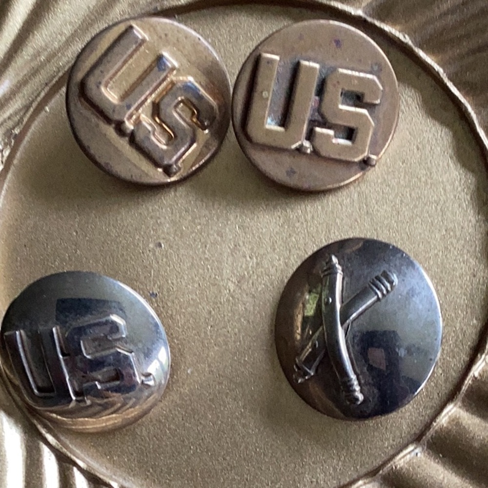 Antique Military INSIGNIA WW2  🦅 ENLISTED INFANTRY COLLAR Pins 📌 Infantry